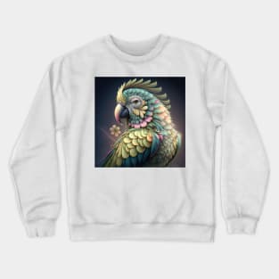 A Fractal Design in A Parrot Motif Crewneck Sweatshirt